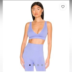 WeWoreWhat NWT seamless V-Neck Bra Top in Powder Blue size S